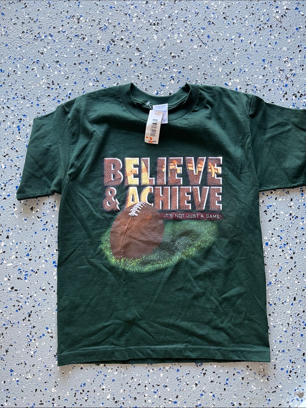 Believe & Achieve Dark Green Kids Graphic Tee